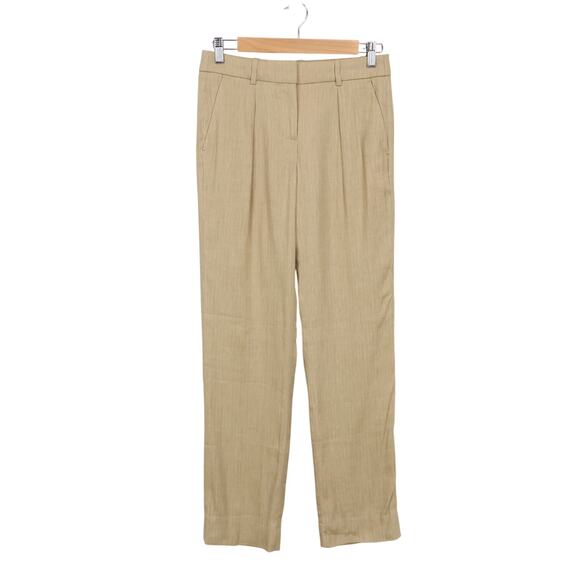 J.Crew Portia Linen Blend Pant Herringbone Honey Khaki Size 00 NWT - Picture 2 of 9